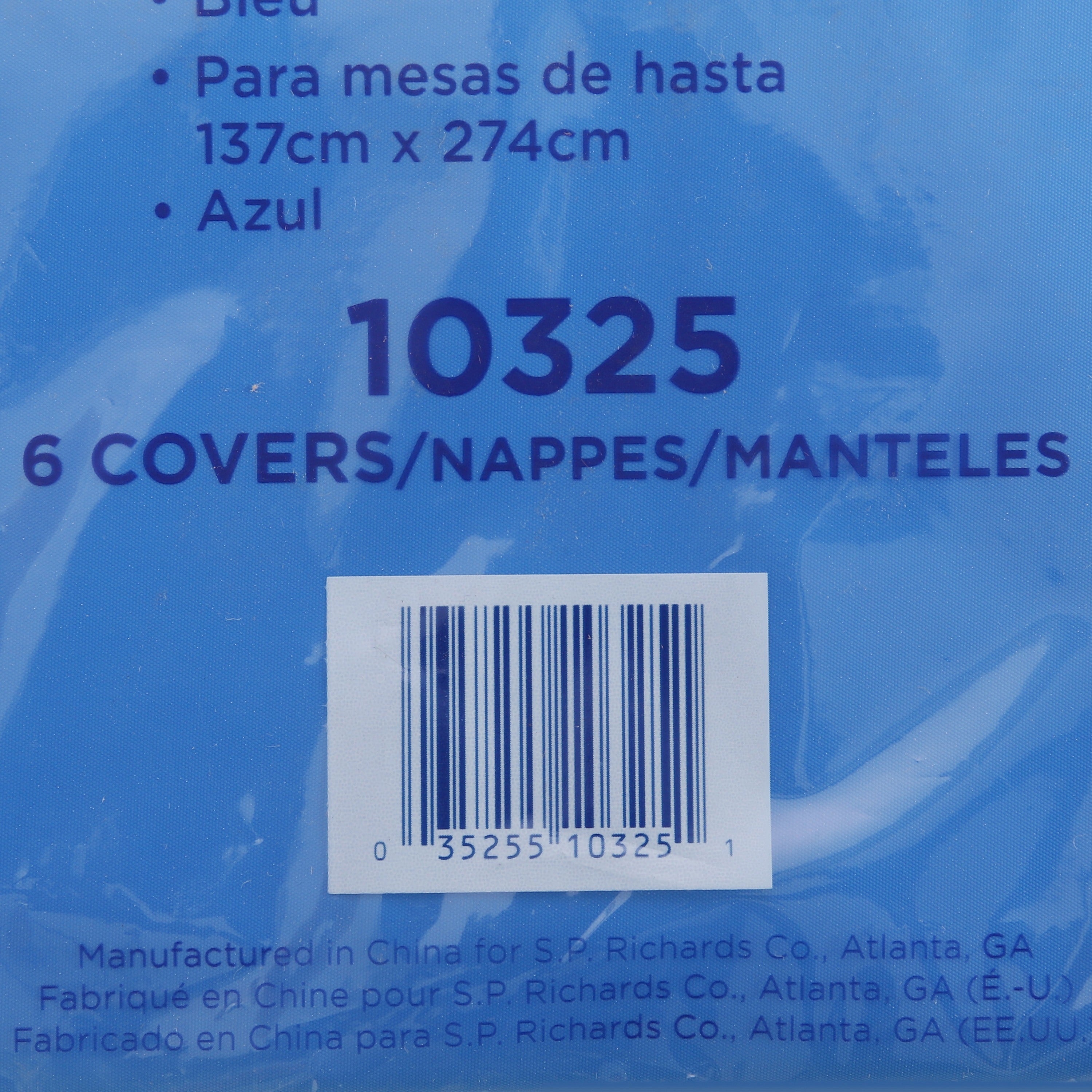 Genuine Joe Plastic Rectangular Table Covers - 108" Length x 54" Width - Plastic - Blue - 6 / Pack - 