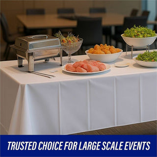 Genuine Joe Plastic Rectangular Table Covers - 108" Length x 54" Width - Plastic - White - 6 / Pack