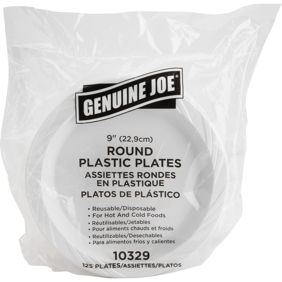 genuine-joe-9-reusable-plastic-plates-serving-disposable-white-plastic-body-125-pack_gjo10329 - 4