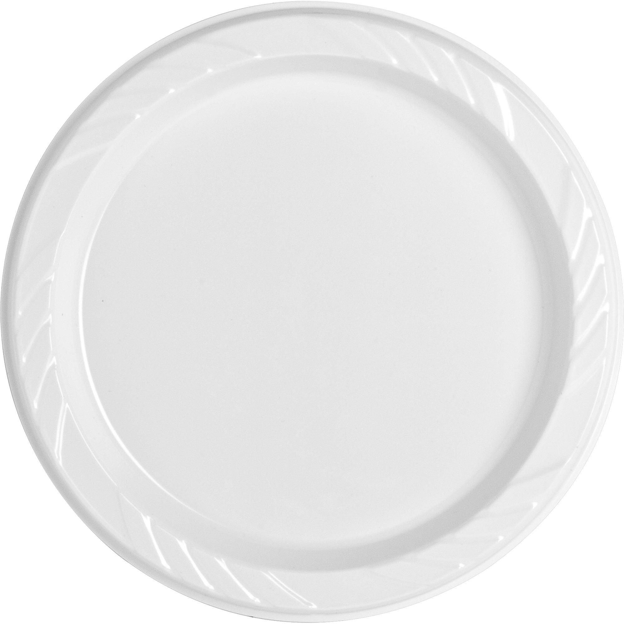 genuine-joe-9-reusable-plastic-plates-serving-disposable-white-plastic-body-125-pack_gjo10329 - 3