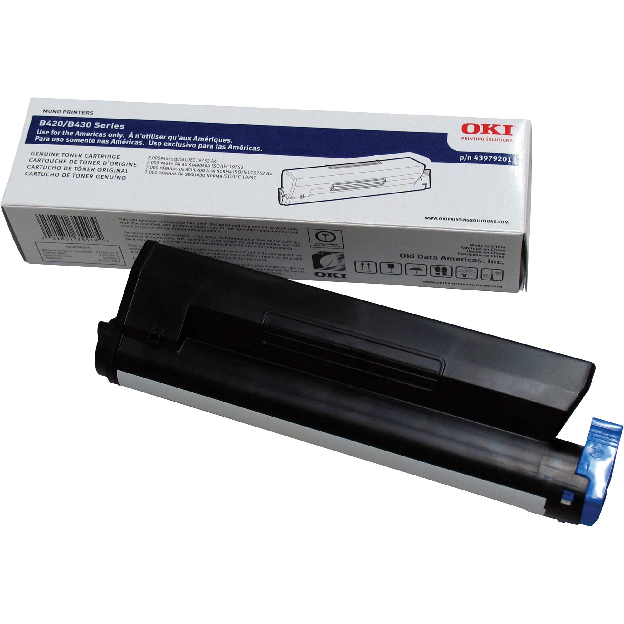 Oki - 43979201 High-Yield Toner, 7000 Page-Yield, Black, Sold as 1 EA - 1