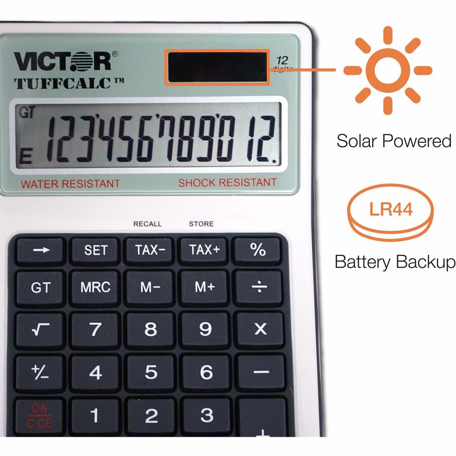 TUFFCALC Desktop Calculator, 12-Digit LCD