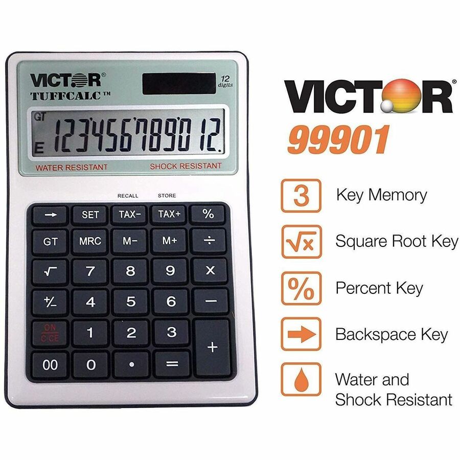 TUFFCALC Desktop Calculator, 12-Digit LCD