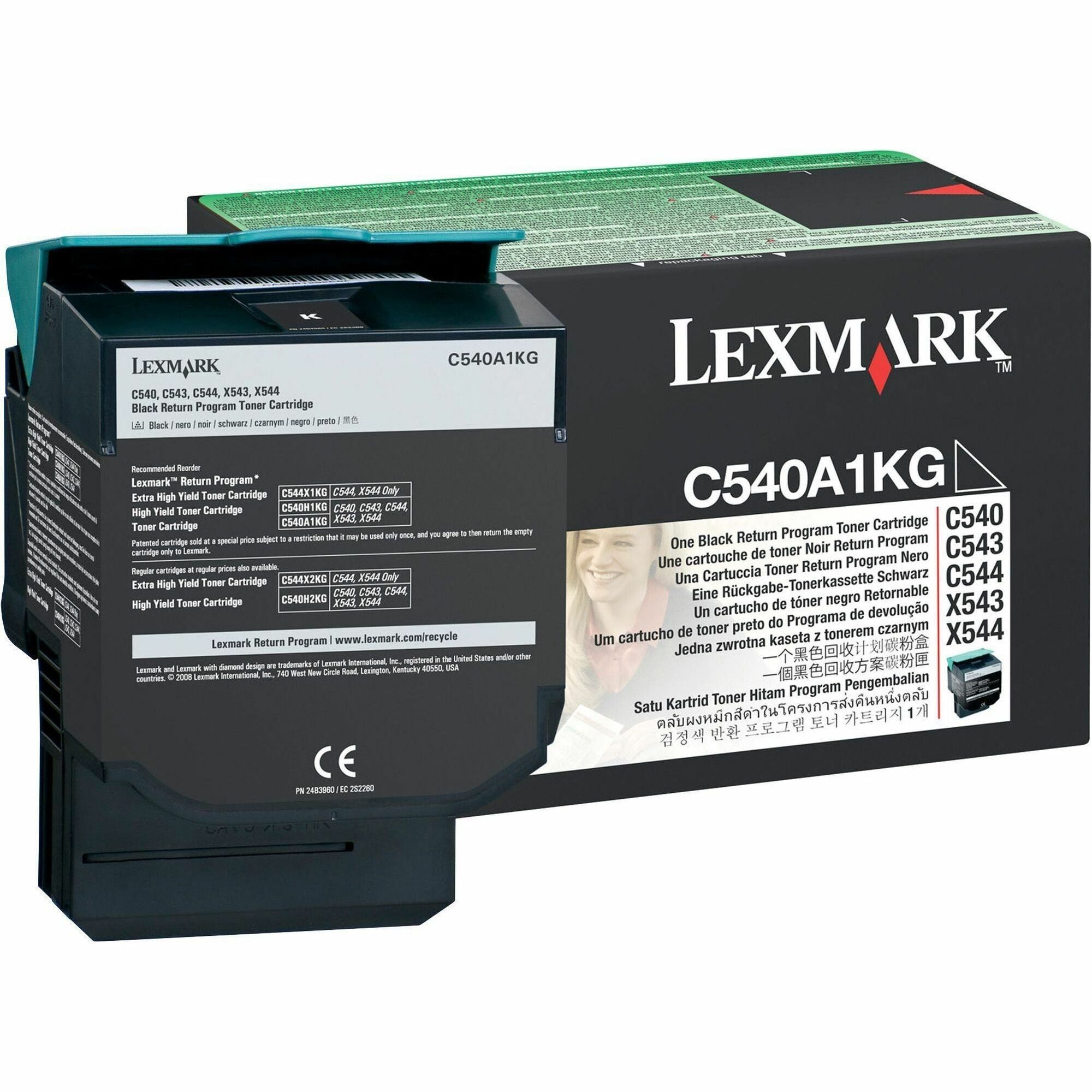 C540A1KG Return Program Toner, 1,000 Page-Yield, Black