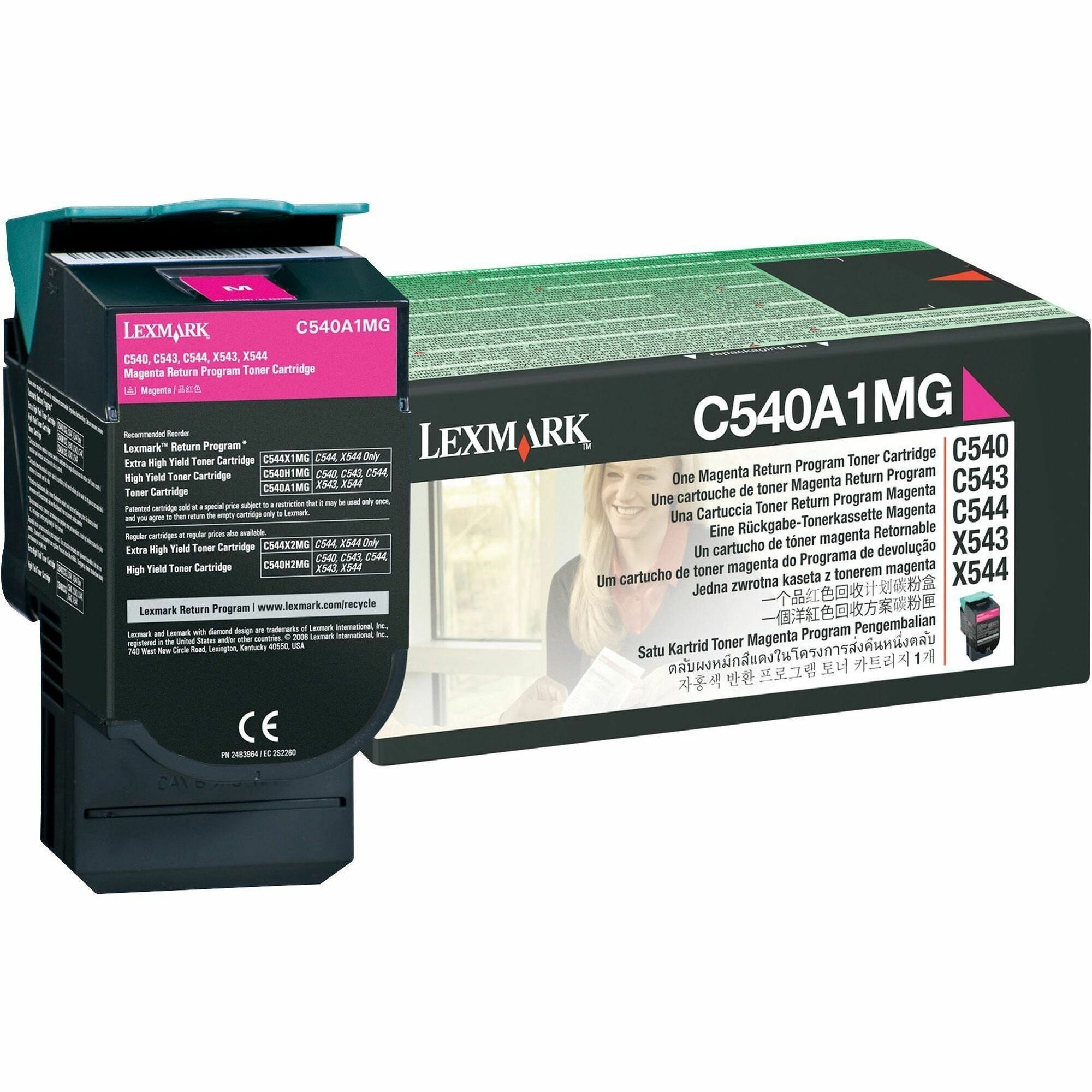 C540A1MG Return Program Toner, 1,000 Page-Yield, Magenta