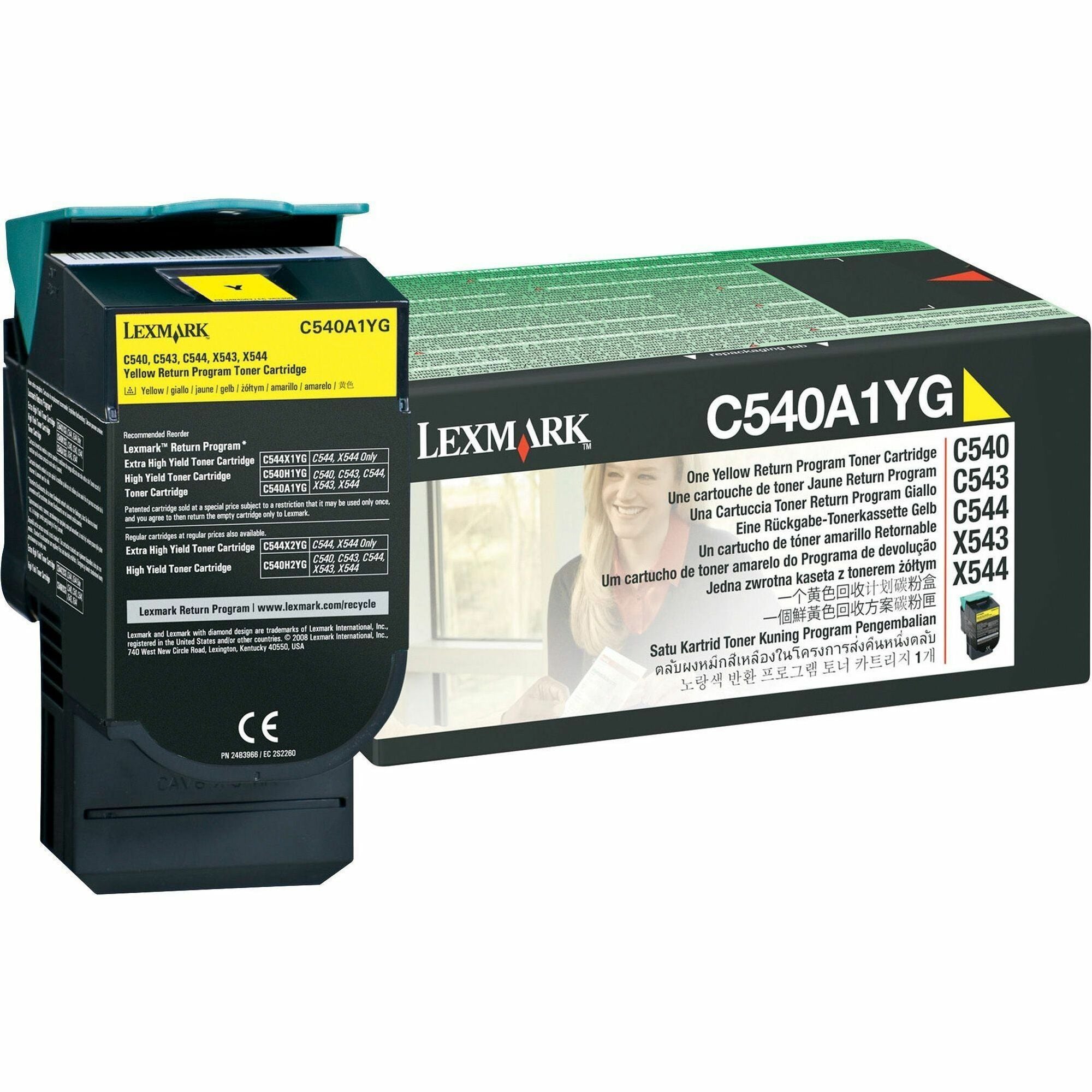 C540A1YG Return Program Toner, 1,000 Page-Yield, Yellow