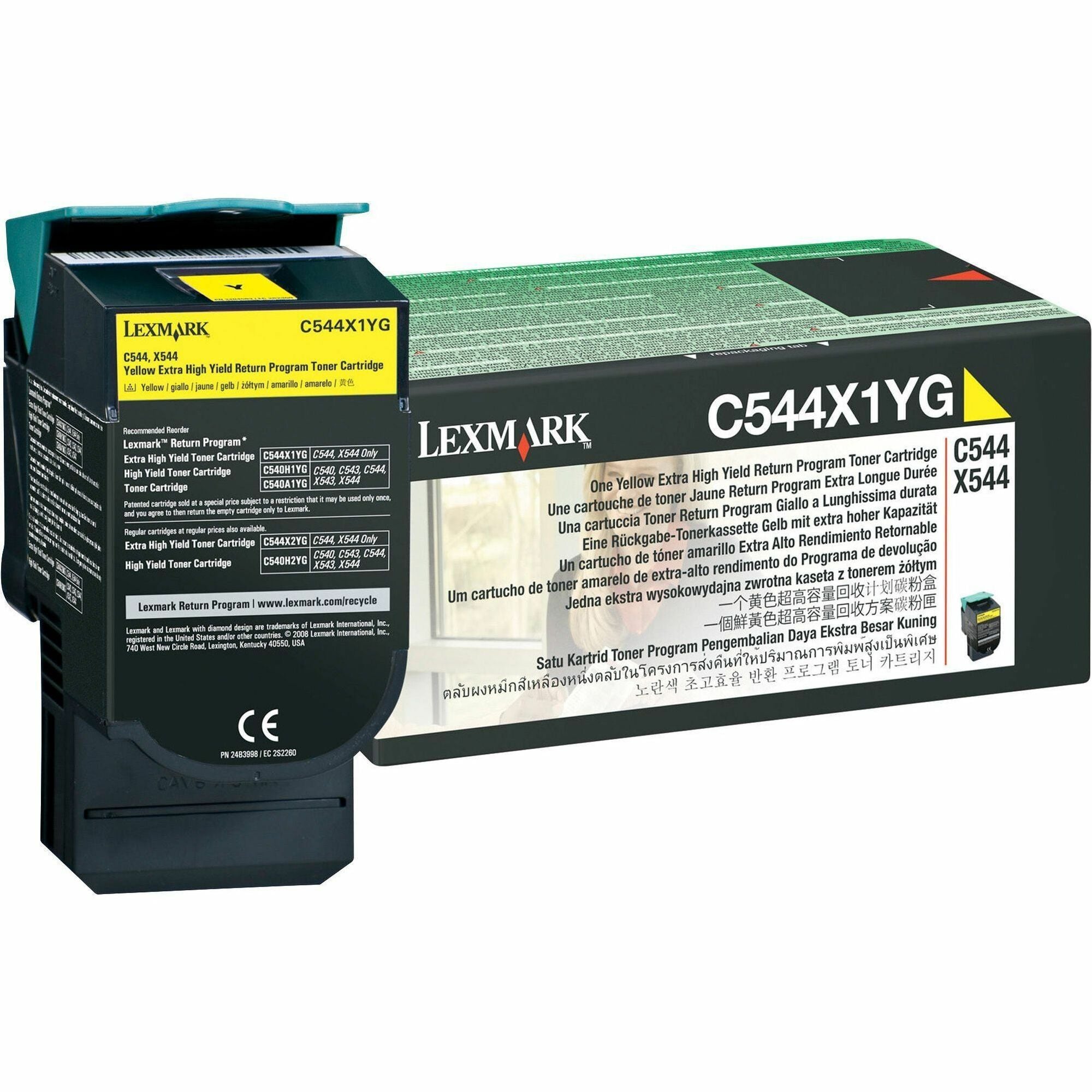 C544X1YG Return Program Extra High-Yield Toner, 4,000 Page-Yield, Yellow