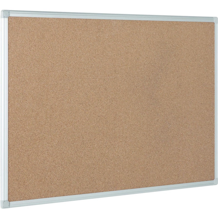 Earth Cork Board, 72 x 48, Tan Surface, Silver Aluminum Frame