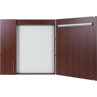 MasterVision 2-door Cherry Conference Cabinet - 48" Height x 48" Width - Porcelain Steel Surface - Cherry Wood Frame - 1 Each - 