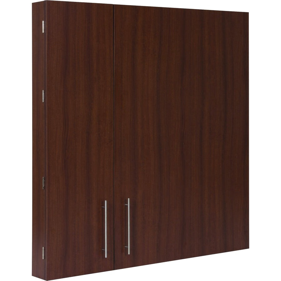 MasterVision 2-door Cherry Conference Cabinet - 48" Height x 48" Width - Porcelain Steel Surface - Cherry Wood Frame - 1 Each - 