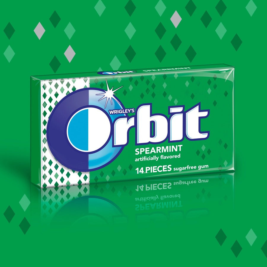 Orbit Spearmint Sugar-free Gum - 12 packs - Spearmint - Individually Wrapped - 12 / Box