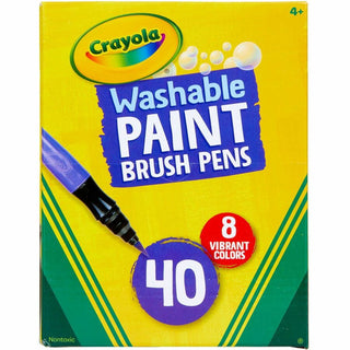 Crayola Washable Paint Brush Pens - Assorted - 40 / Box
