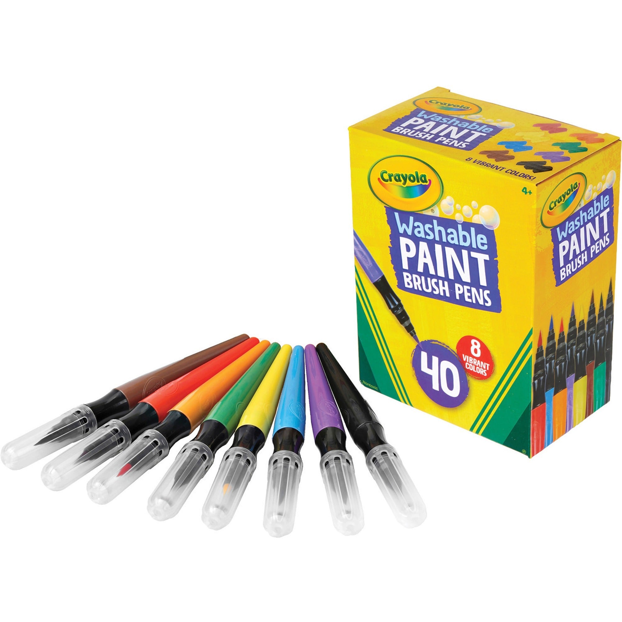 Crayola Washable Paint Brush Pens - Assorted - 40 / Box - 