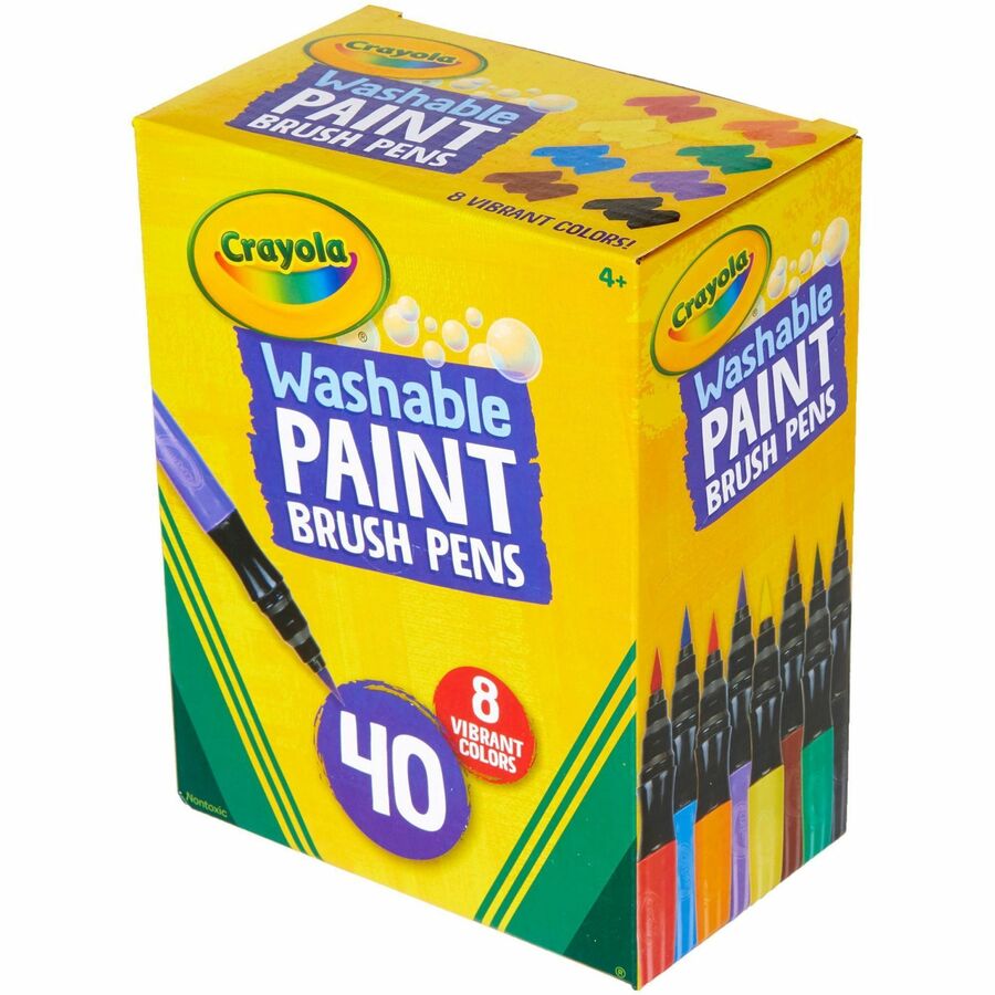 Crayola Washable Paint Brush Pens - Assorted - 40 / Box