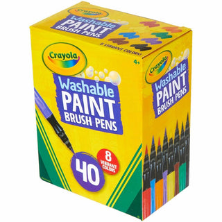 Crayola Washable Paint Brush Pens - Assorted - 40 / Box