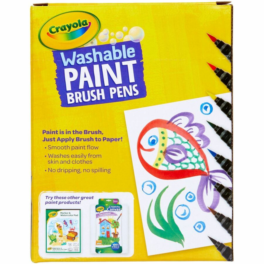 Crayola Washable Paint Brush Pens - Assorted - 40 / Box
