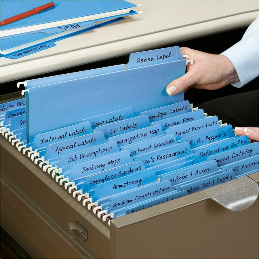 FasTab Hanging Folders, Letter Size, 1/3-Cut Tabs, Blue, 20/Box
