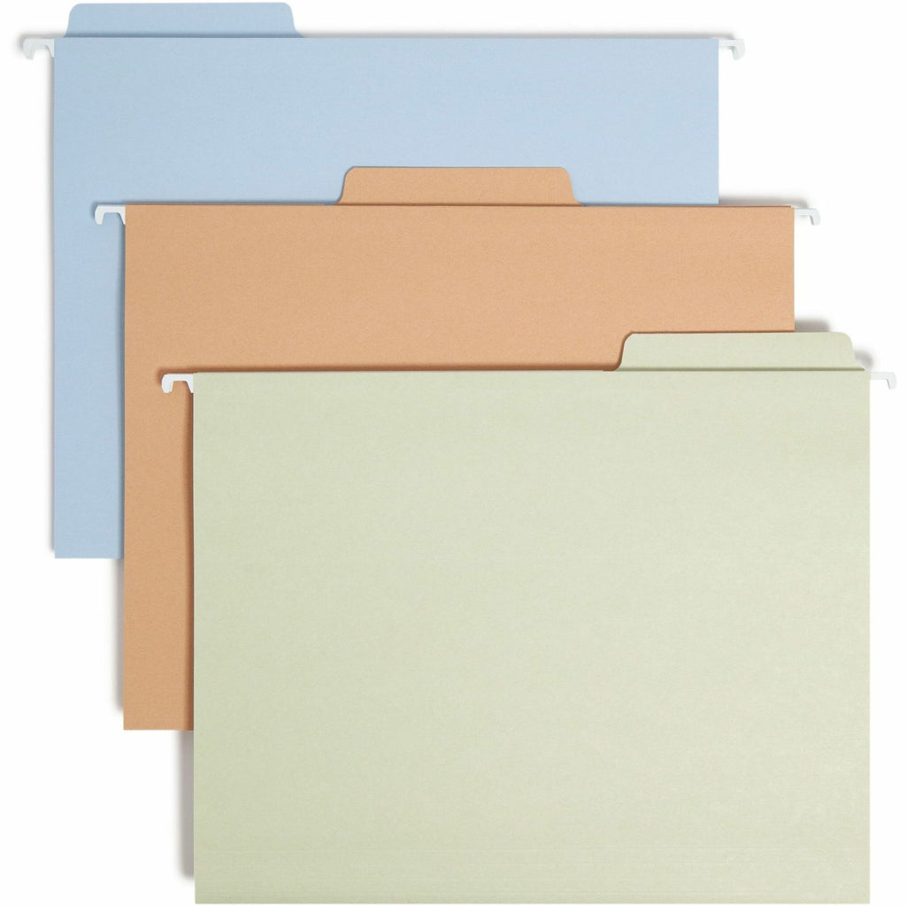 FasTab Hanging Folders, Letter Size, 1/3-Cut Tabs, Assorted Earthtone Colors, 18/Box