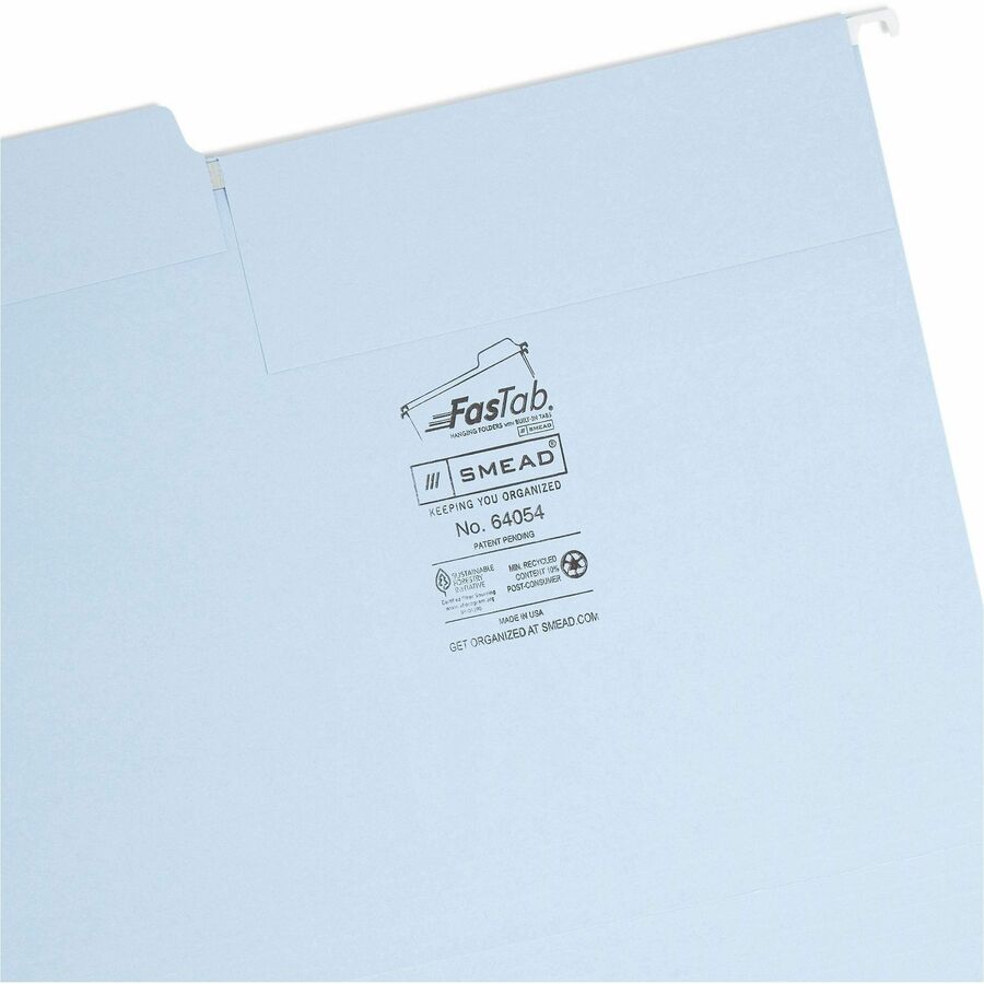FasTab Hanging Folders, Letter Size, 1/3-Cut Tabs, Assorted Earthtone Colors, 18/Box