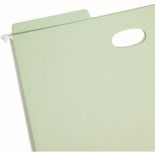 Smead FasTab 1/3 Tab Cut Legal Recycled Hanging Folder - 8 1/2" x 14" - 3 1/2" Expansion - Top Tab Location - Assorted Position Tab Position - Moss - 10% Recycled - 9 / Box - 