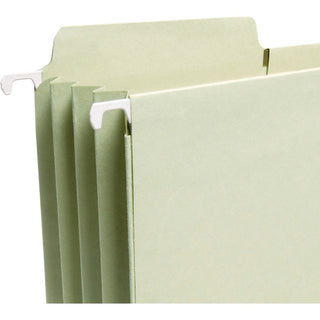Smead FasTab 1/3 Tab Cut Legal Recycled Hanging Folder - 8 1/2" x 14" - 3 1/2" Expansion - Top Tab Location - Assorted Position Tab Position - Moss - 10% Recycled - 9 / Box - 