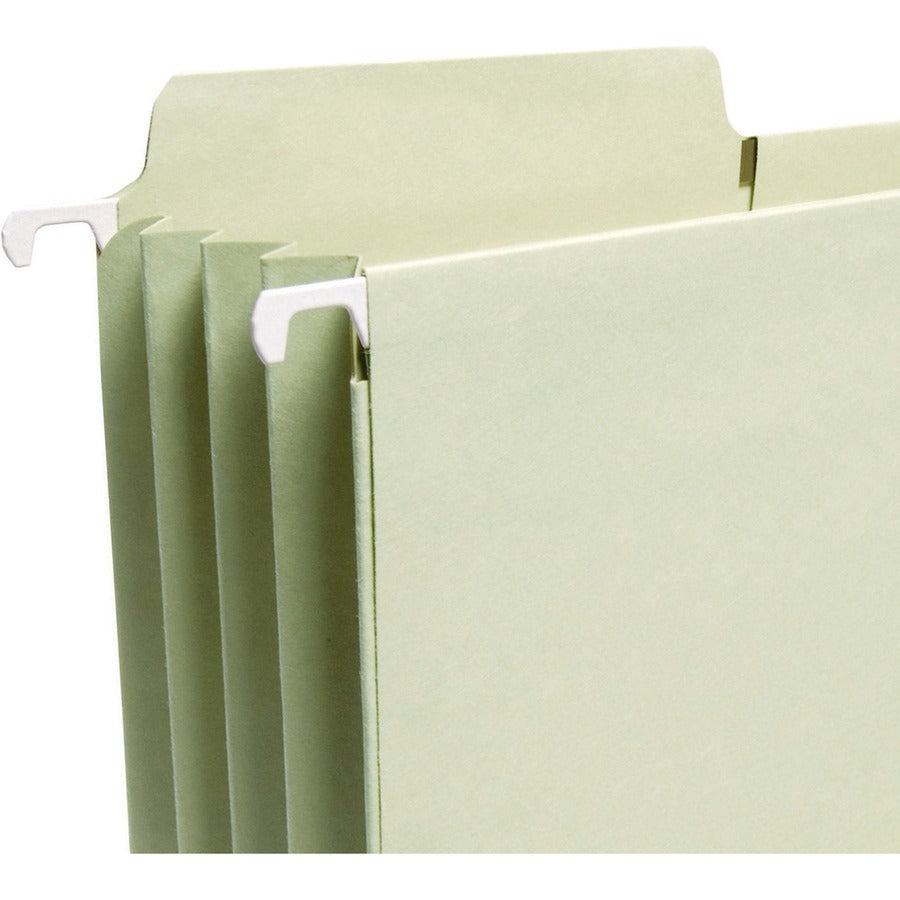 Smead FasTab 1/3 Tab Cut Legal Recycled Hanging Folder - 8 1/2" x 14" - 3 1/2" Expansion - Top Tab Location - Assorted Position Tab Position - Moss - 10% Recycled - 9 / Box - 