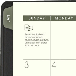 At-A-Glance Recycled Appointment Book Planner - Julian Dates - Weekly - January 2024 - December 2024 - 8:00 AM to 5:00 PM - Hourly - 1 Week Double Page Layout - 4 7/8" x 8" Sheet Size - Desk Pad - Black - Tabbed, Phone Directory, Address Directory -