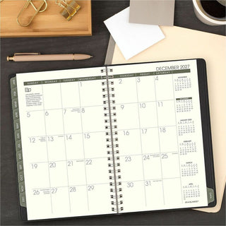 At-A-Glance Recycled Appointment Book Planner - Julian Dates - Weekly - January 2024 - December 2024 - 8:00 AM to 5:00 PM - Hourly - 1 Week Double Page Layout - 4 7/8" x 8" Sheet Size - Desk Pad - Black - Tabbed, Phone Directory, Address Directory -