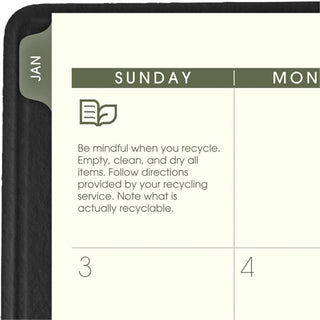Recycled Monthly Planner, 11 x 9, Black Cover, 13-Month (Jan to Jan): 2024 to 2025