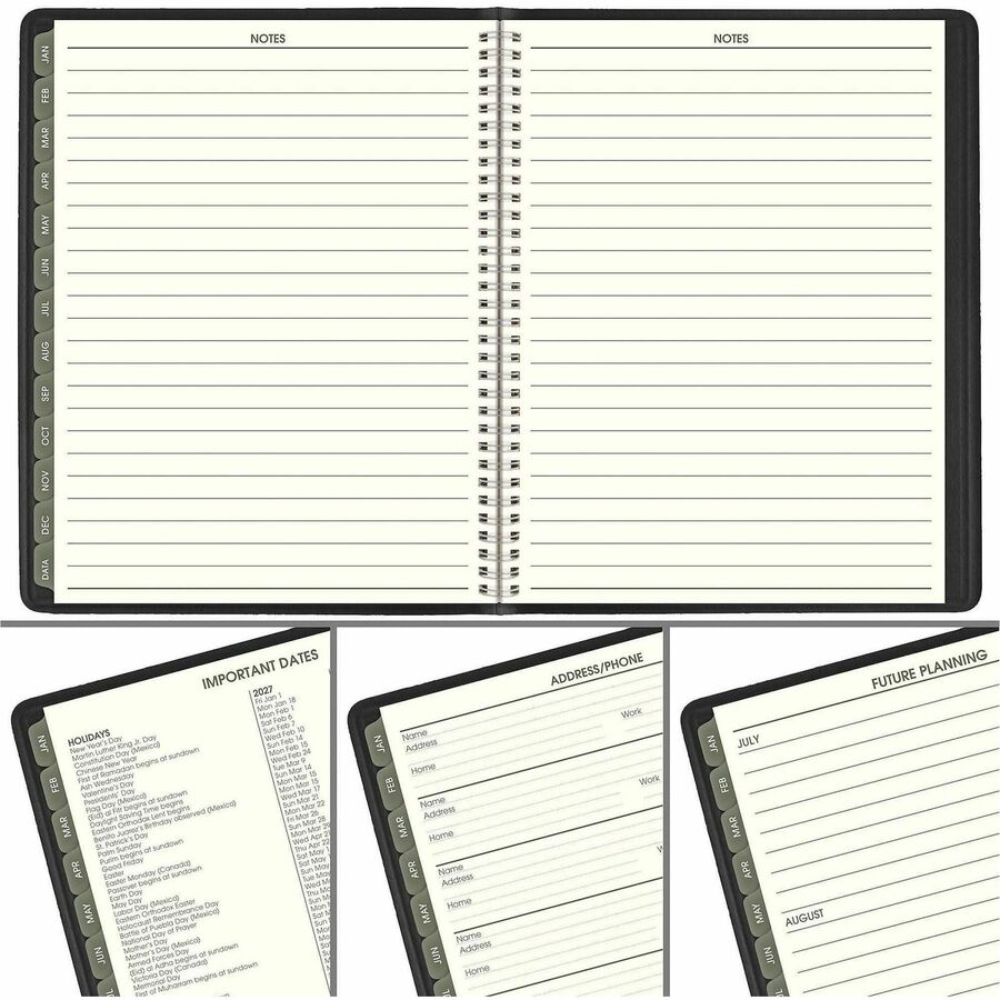 At-A-Glance Recycled Appointment Book Planner - Large Size - Julian Dates - Weekly, Monthly - 1 Year - January 2024 - December 2024 - 7:00 AM to 8:45 PM - Quarter-hourly, 7:00 AM to 5:30 PM - Quarter-hourly - 1 Week, 1 Month Double Page Layout - 8 1/