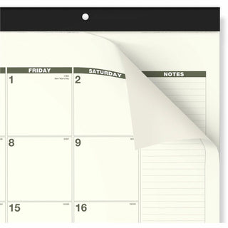 Recycled Monthly Desk Pad, 22 x 17, Sand/Green Sheets, Black Binding, Black Corners, 12-Month (Jan to Dec): 2024