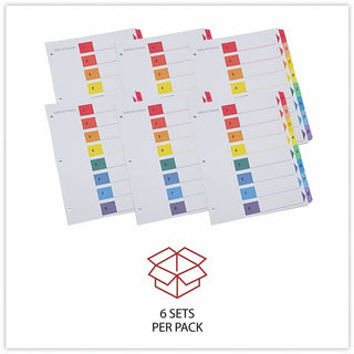 Deluxe Table of Contents Dividers for Printers, 8-Tab, 1 to 8; Table Of Contents, 11 x 8.5, White, 6 Sets