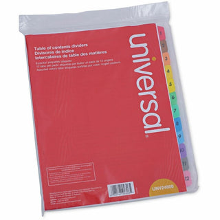 Deluxe Table of Contents Dividers for Printers, 12-Tab, 1 to 12; Table Of Contents, 11 x 8.5, White, 6 Sets