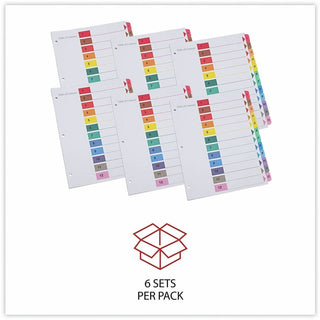 Deluxe Table of Contents Dividers for Printers, 12-Tab, 1 to 12; Table Of Contents, 11 x 8.5, White, 6 Sets