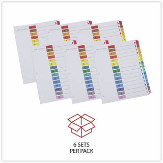 Deluxe Table of Contents Dividers for Printers, 15-Tab, 1 to 15; Table Of Contents, 11 x 8.5, White, 6 Sets