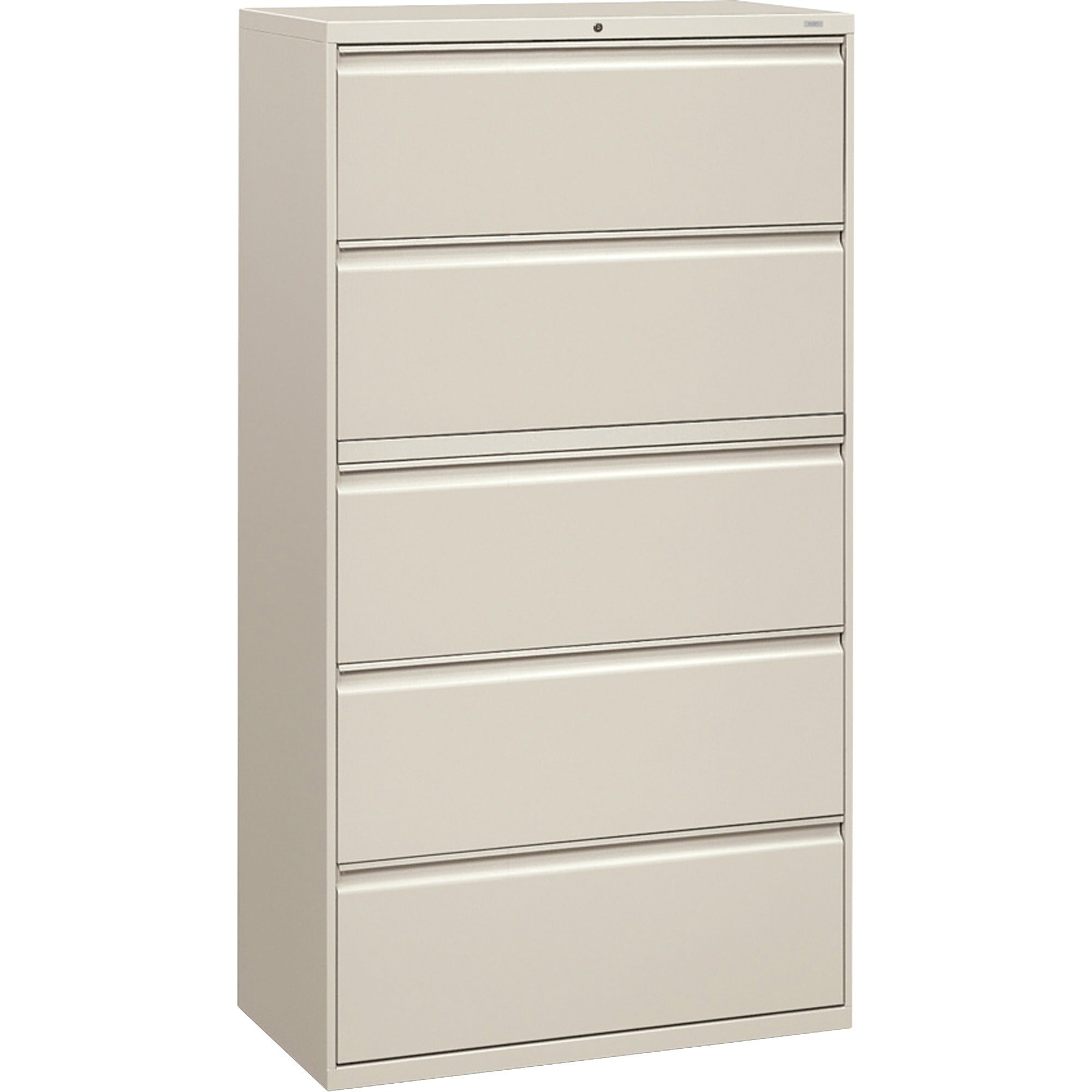 HON Brigade 800 H885 Lateral File - 36" x 18"67" - 5 Drawer(s) - Finish: Light Gray - 