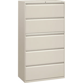 HON Brigade 800 H885 Lateral File - 36" x 18"67" - 5 Drawer(s) - Finish: Light Gray