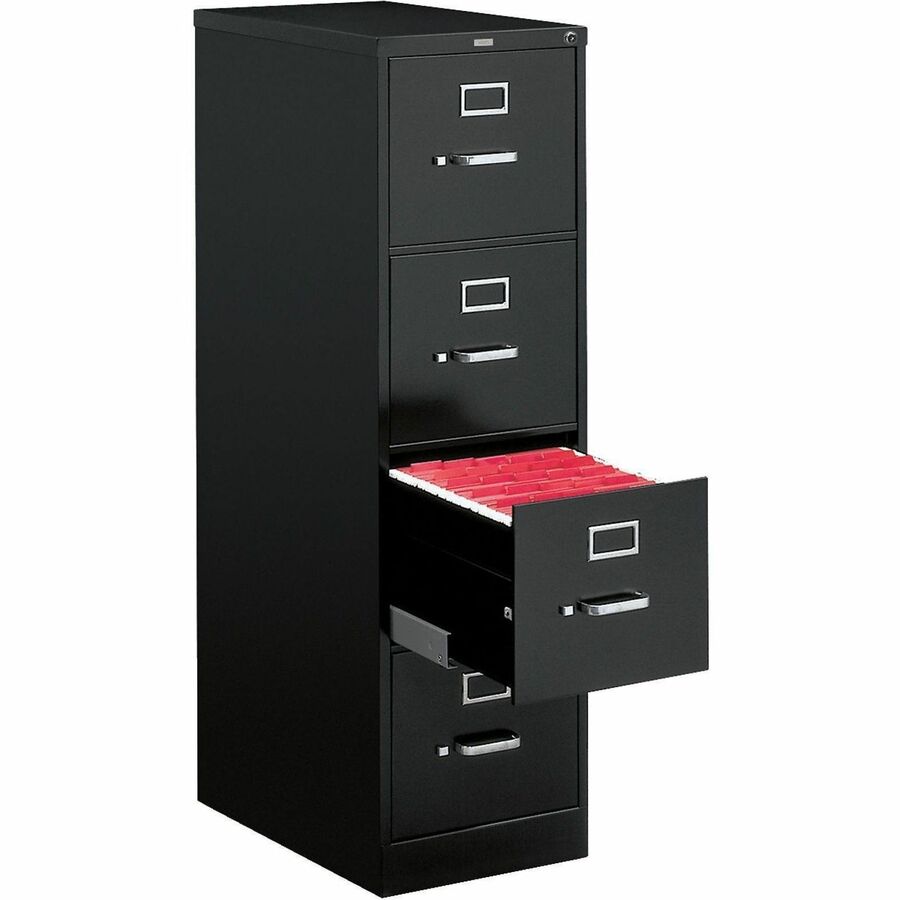 510 Series Vertical File, 4 Letter-Size File Drawers, Black, 15" x 25" x 52