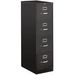 510 Series Vertical File, 4 Letter-Size File Drawers, Black, 15" x 25" x 52