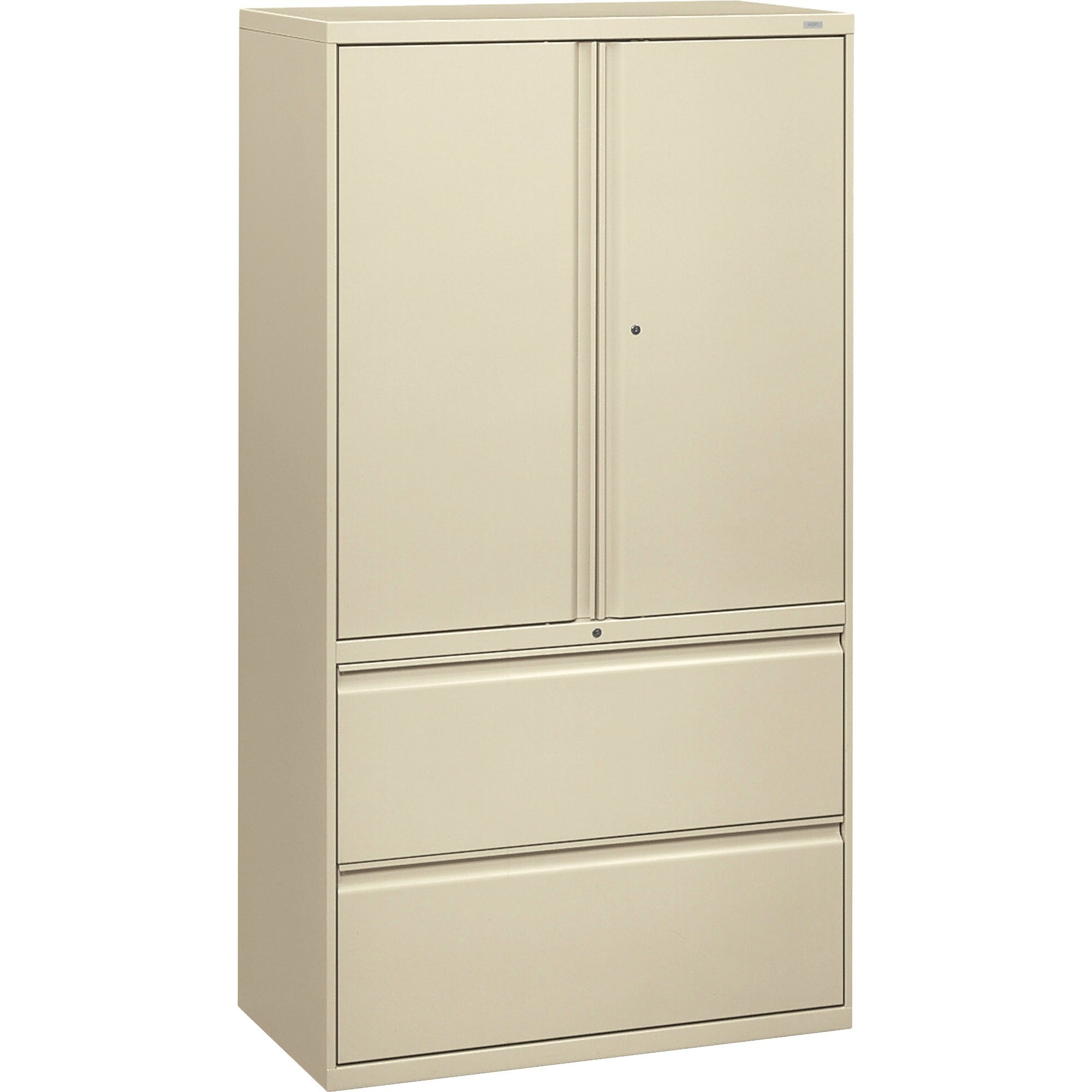 HON Brigade 800 H885LS Lateral File - 36" x 18"67" - 2 Drawer(s) - 3 Shelve(s) - Finish: Putty - 