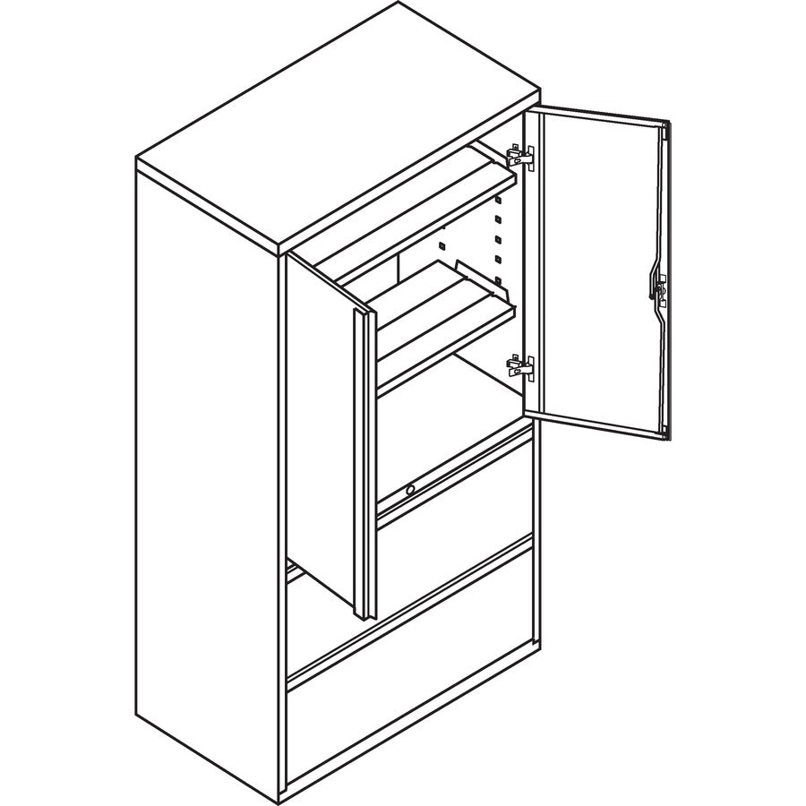 HON Brigade 800 H885LS Lateral File - 36" x 18"67" - 2 Drawer(s) - 3 Shelve(s) - Finish: Putty