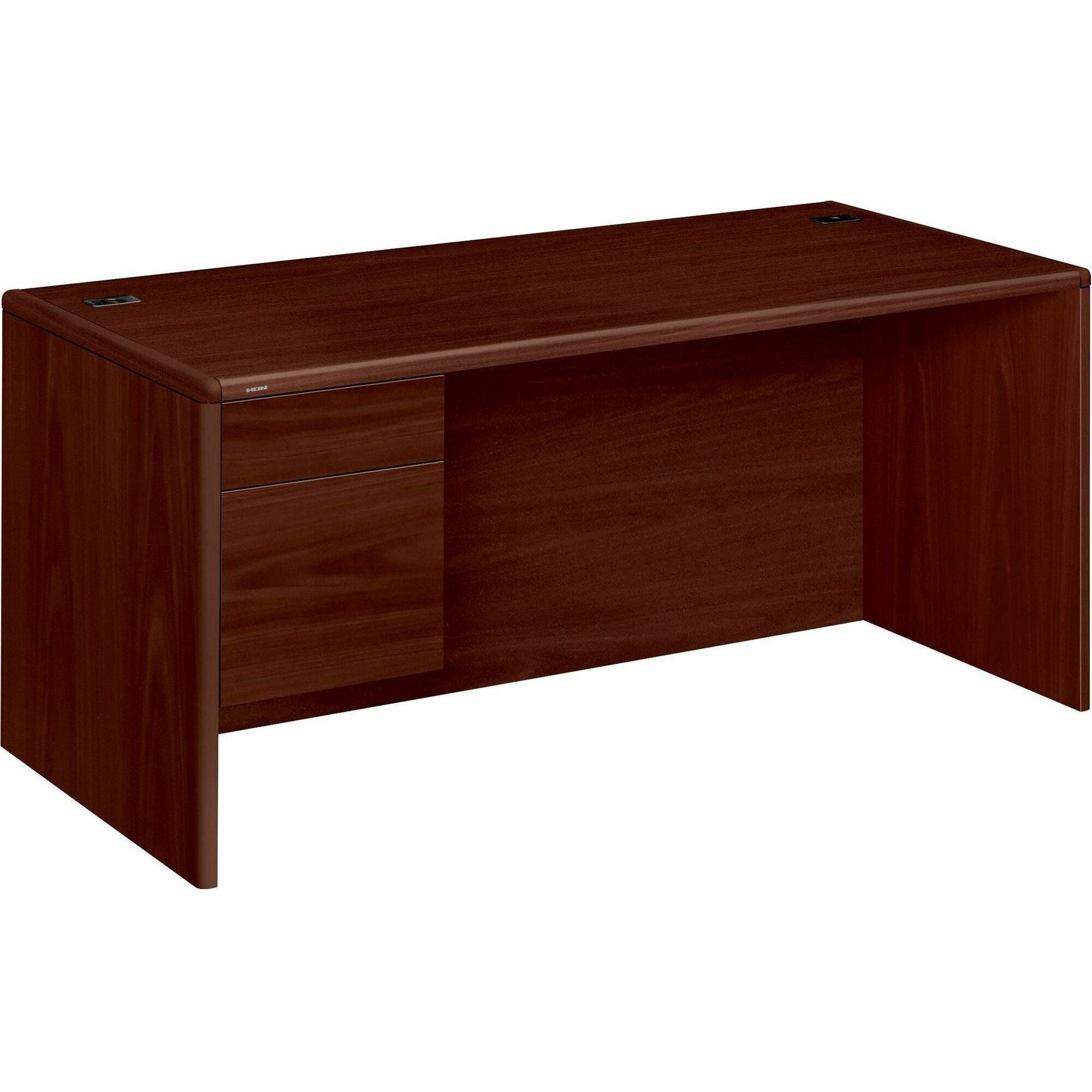 HON 10700 H10784L Pedestal Desk - 66" x 30"29.5" - 2 x Box, File Drawer(s)Left Side - Waterfall Edge