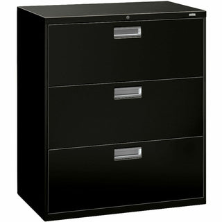 Brigade 600 Series Lateral File, 3 Legal/Letter-Size File Drawers, Black, 36" x 18" x 39.13