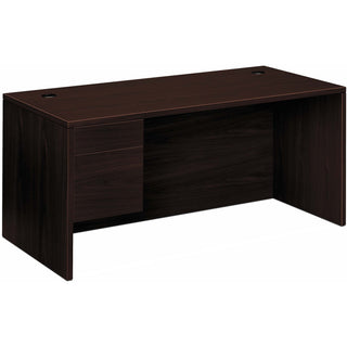 10500 Series "L" Workstation Left Pedestal Desk, 66" x 30" x 29.5", Mahogany