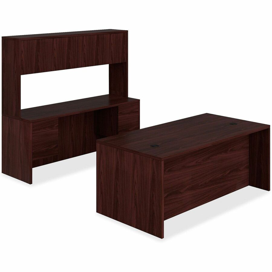 10500 Series "L" Workstation Left Pedestal Desk, 66" x 30" x 29.5", Mahogany