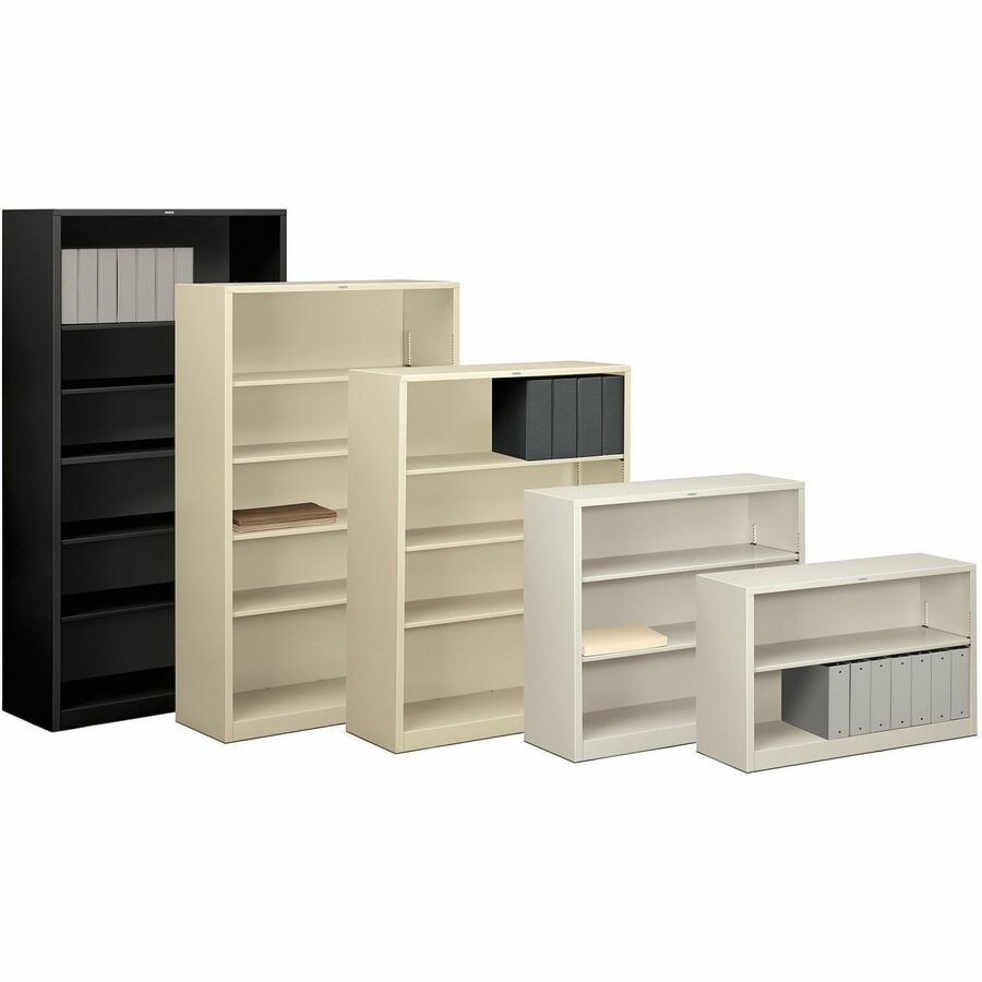Metal Bookcase, Two-Shelf, 34.5w x 12.63d x 29h, Charcoal