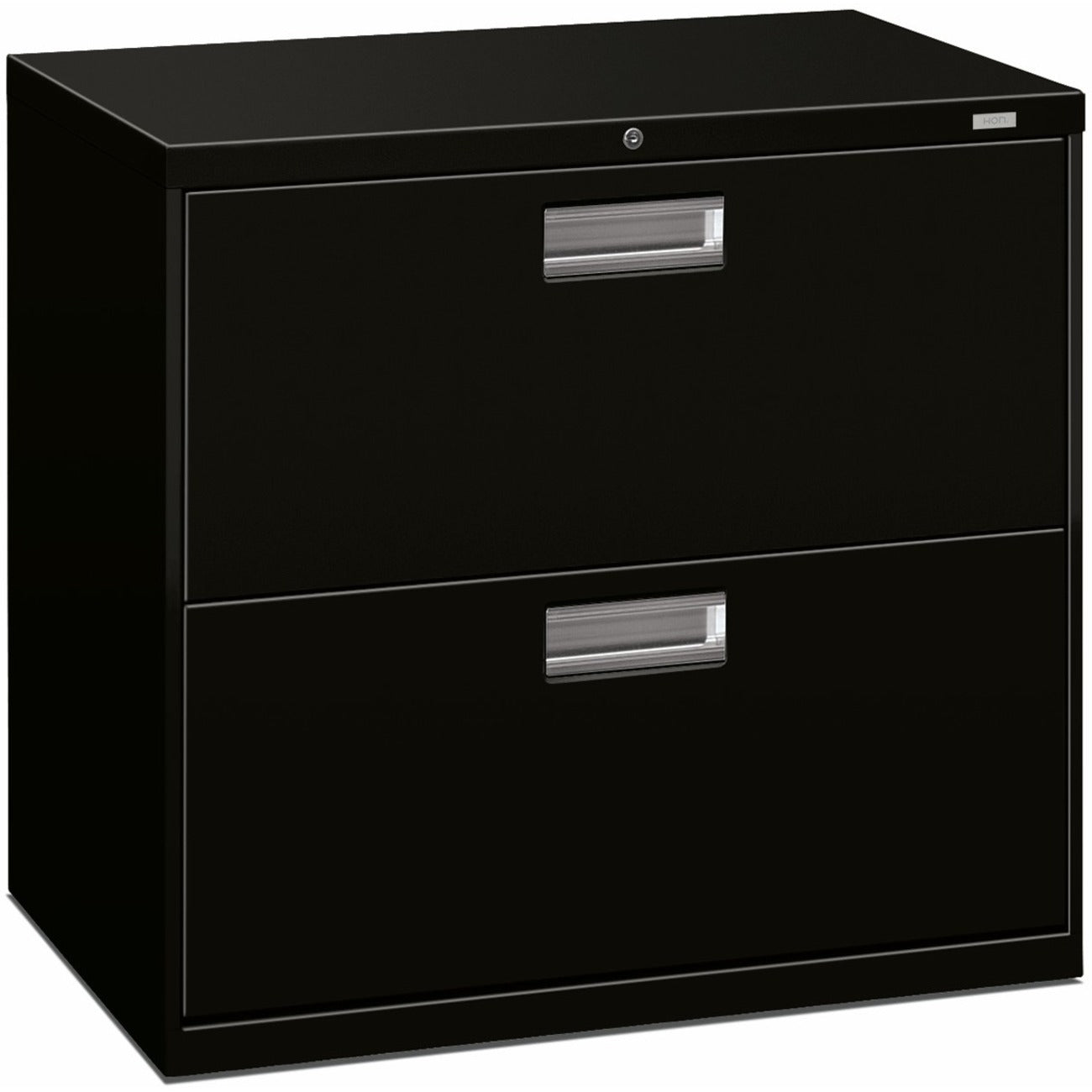 Brigade 600 Series Lateral File, 2 Legal/Letter-Size File Drawers, Black, 30" x 18" x 28