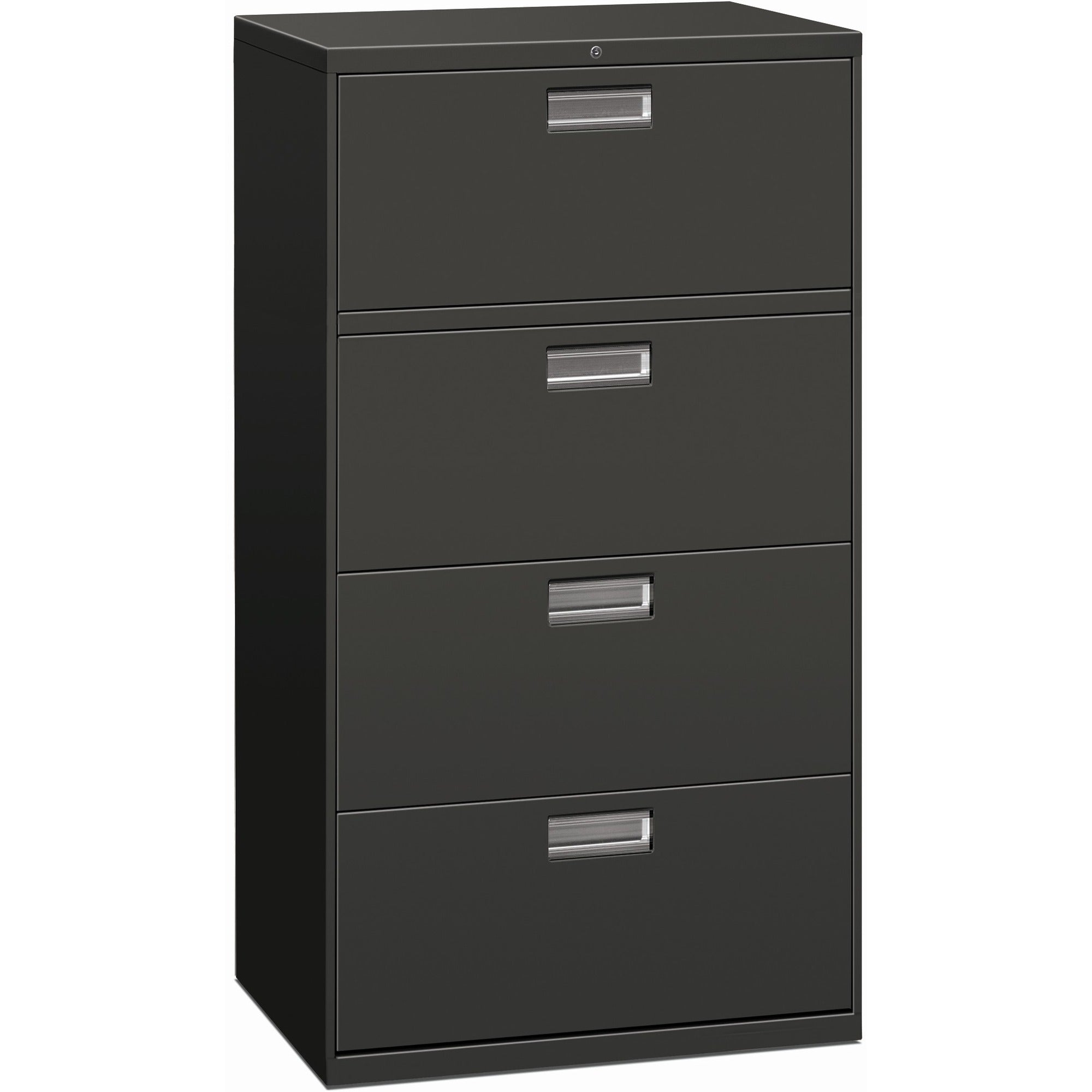 HON Brigade 600 H674 Lateral File - 30" x 18"53.3" - 4 Drawer(s) - Finish: Charcoal - 