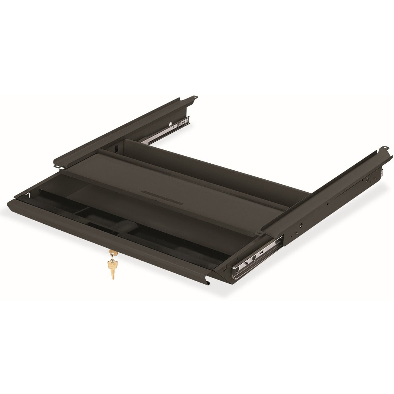 Center Drawer, Use with 38000 Series, Stationmaster, Metal, 19w x 14.75d x 3h, Charcoal