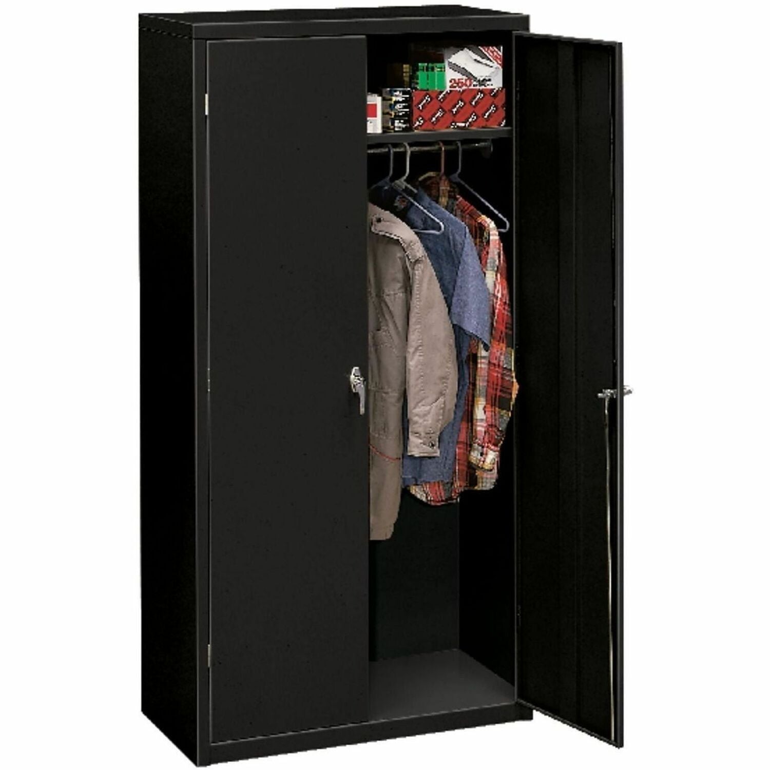Assembled Storage Cabinet, 36w x 18.13d x 71.75h, Black